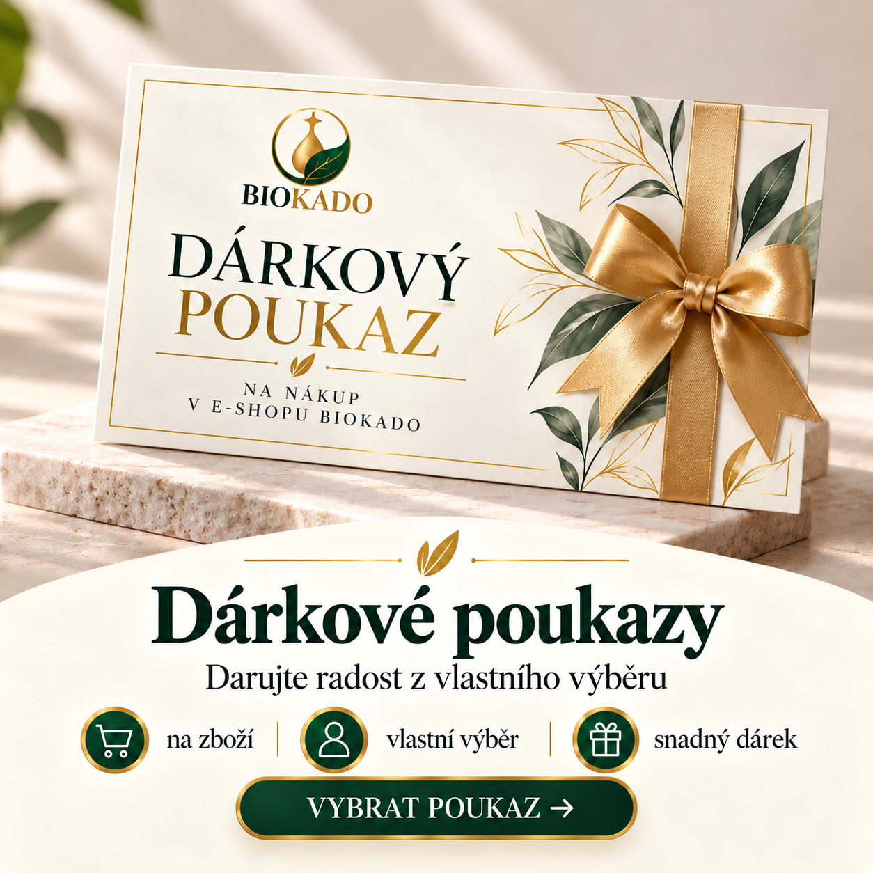 Dárkové poukazy BIOKADO