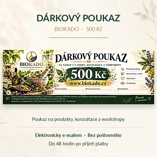 Elektronický dárkový poukaz BIOKADO – 500 Kč